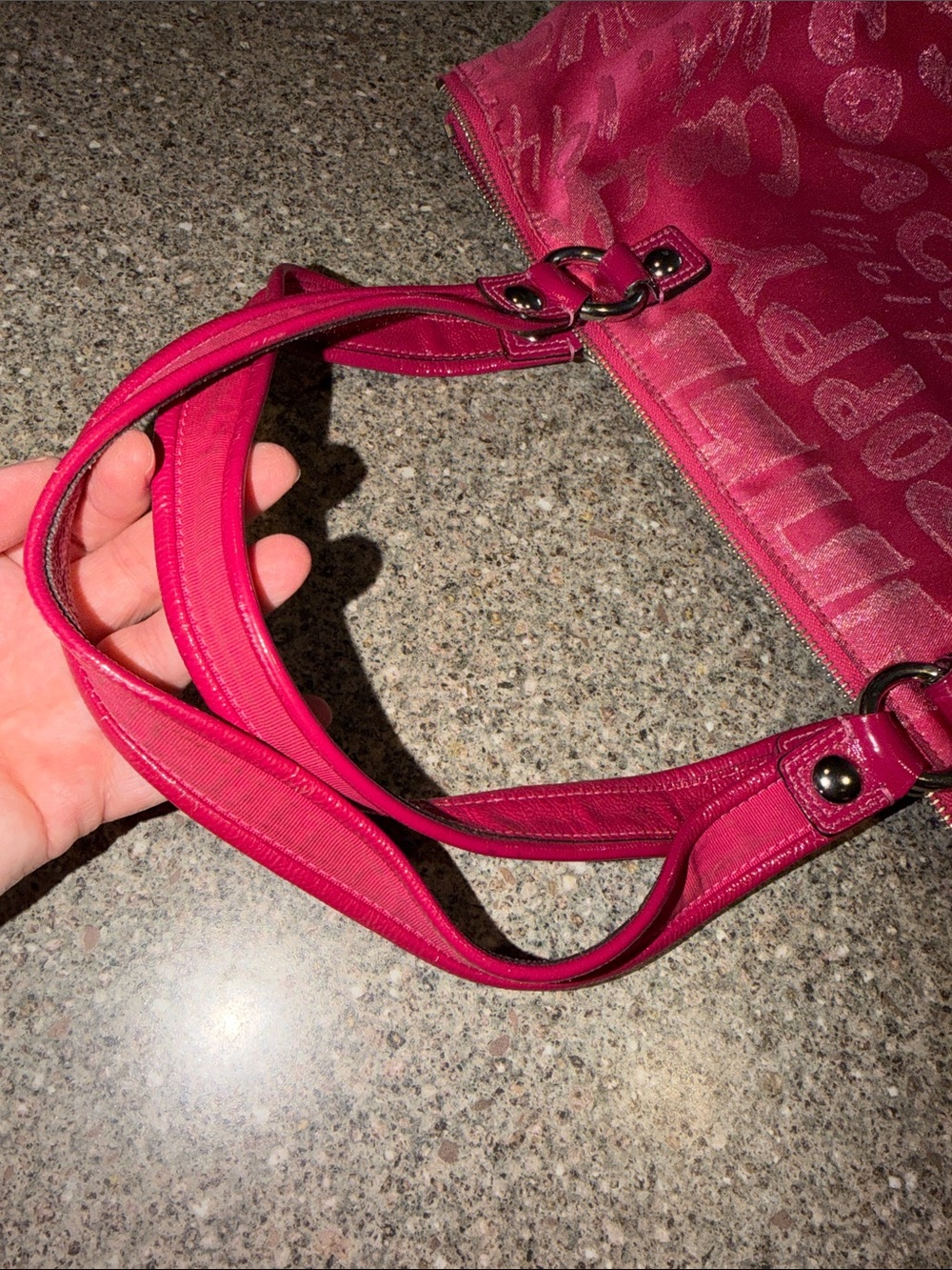 Coach Poppy Pink Glitter Logo Y2k Tote - Gem